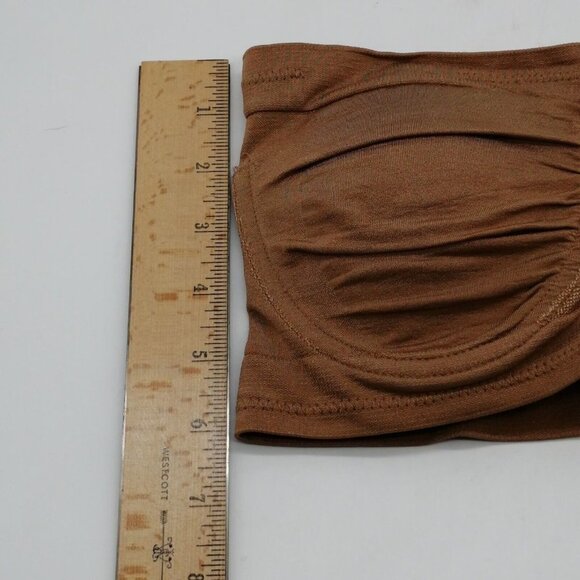 Rhonda Shear Womens Bra Brown Strapless Padded Pullover Underwire Stretch Small - Picture 5 of 6